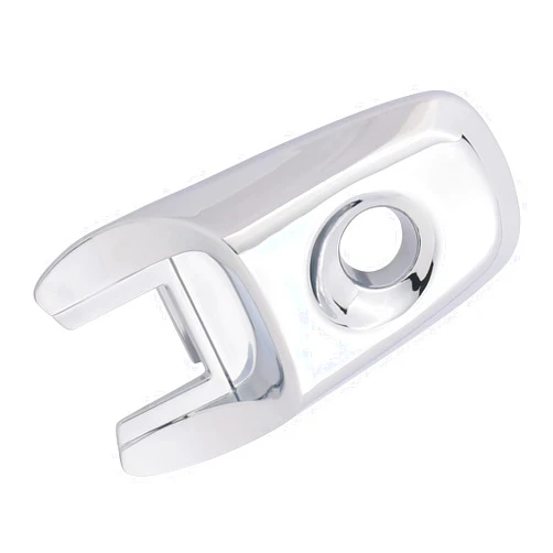 TQPONLY Exterior Door Handle Lock Cylinder Cap Compatible with 2008-2019 Ford Explorer Edge Flex Lincoln MKX Front Driver Side (Chrome) Replaces BA1Z-78218A14-A