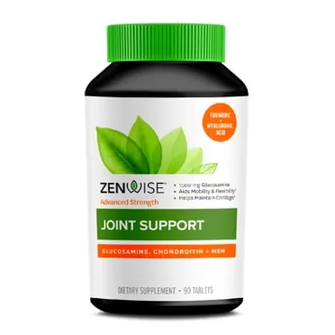 Zenwise Health Zenwise Joint Support Glucosamine Sulfate - Chondroitin, MSM Supplement - Pain Relief from Arthritis, Aches, Soreness and Inflammation - Advance Mobility Health for Men and Women - 90 Tablets 90 Count (Pack of 1)