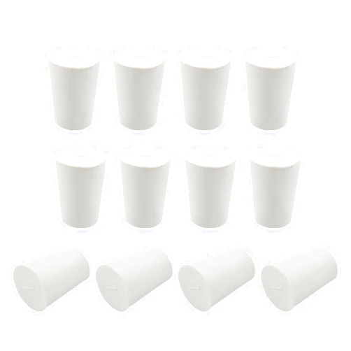 Kyuionty 12 Pack Size 1# Solid Rubber Stoppers, Tapered Lab Seal Tube Stopper Plug, 19x14x26mm (White)