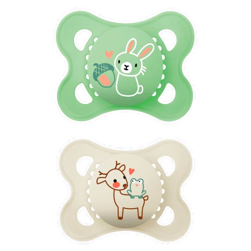 MAM Original Matte Baby Pacifier, Nipple Shape Helps Promote Healthy Oral Development, Sterilizer Case, 0-6 Months, Unisex, 2 Count (Pack of 1)
