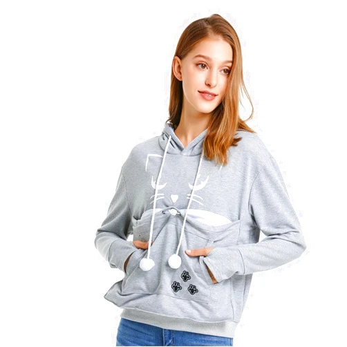 LINYUCHEN Cat Dog Pouch Hoodie Large Pet Pouch Sweatshirt Puppy Kitten Holder Carrier Pullover Top for Women