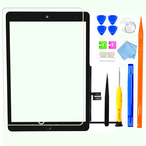 GoodFixer for iPad 9 (9th Generation) A2602 A2603 A2604 A2605 Screen Replacement Digitizer Touch Glass Kits, for iPad 9th Gen 10.2 Inch (2021 Released), Full Repair Sets+Home Button[No TouchID Chip]