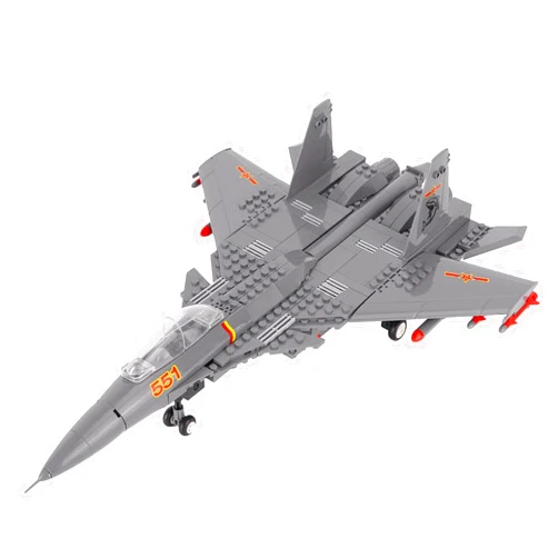 Oichy Fighter Building Sets Flying Shark Carrier-Based Air Force Building Block Set (285 Pieces), Aircraft Jet Toy Set Gifts for 6+ Kids and Adults, Large