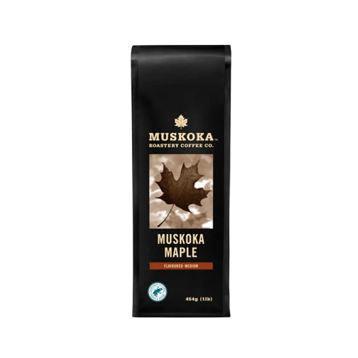 MUSKOKA ROASTERY COFFEE CO. Muskoka Roastery Coffee, Muskoka Maple, Medium Roast, Ground Coffee, 1LB Bag