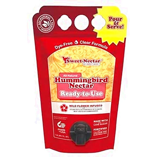 FOXCUP Sweet-Seed, LLC Nectar Fusions Hummingbird Food: All-Natural & Dye Free, Wildflower Infused Hummingbird Nectar (50 oz. Ready-to-use Formula)