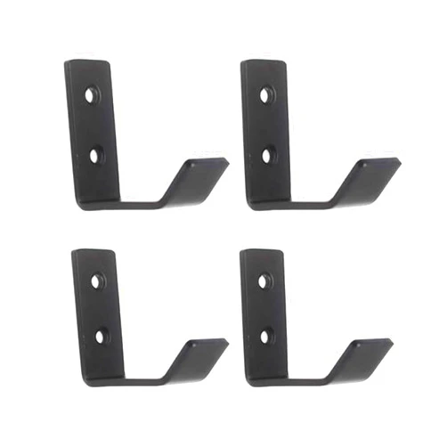 EForwish Stainless Steel Coat Hooks Wall Mounted Backpack Hooks Hat Hooks Single Hooks Bath Towel Hook Heavy Duty Hangers (4 Pack Black)