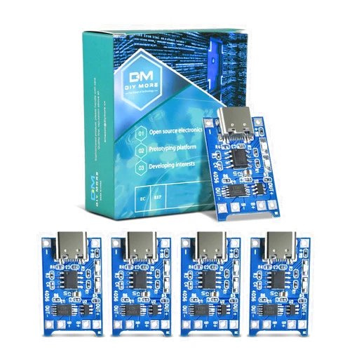 diymore 5pcs TP4056 Type-C USB 5V 1A Battery Charger Module Charging Board with Dual Protection Functions