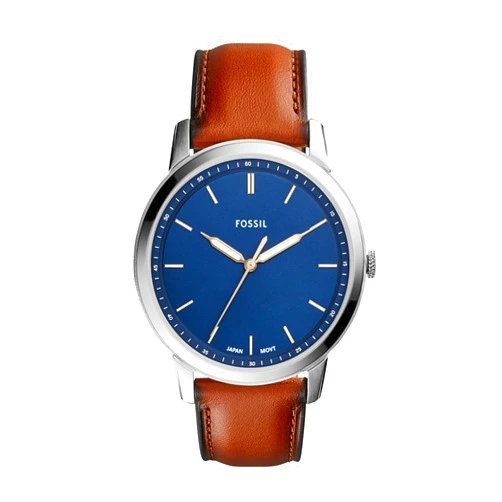 Fossil Minimalist Men's Watch with Leather or Stainless Steel Band, Chronograph or Analog Watch Display with Slim Case Design