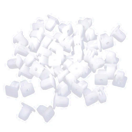 beler 50pcs White Plastic Square Car Fender Liner Fastener Rivet Push Clips Retainer 8 x 8.5 mm Hole