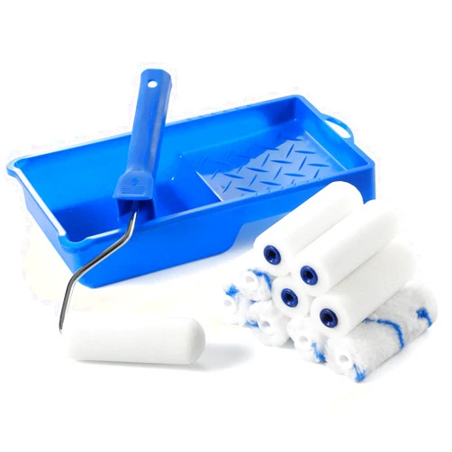 NANJA Paint Roller -Small Paint Tray Set with High-Density Foam Mini Roller Refills, Roller Frame, Paint Tray, 4