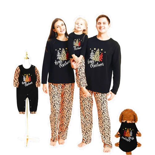 Camidy Family Matching Christmas Pajamas Set Long Sleeve Top and Pants PJs Sleepwear