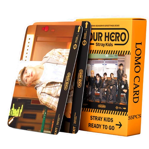 PYAJUU Stray Kids Photocards K-pop Stray Kids YOUR HERO Album Photocards 55PCS Stray Kids ATE Album Photo Cards Stray Kids Merch Stray Kids Janpan Season's Greetings 2025 Cards