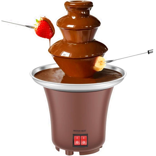 Kandishiex Electric Chocolate Fondue Fountain Machine, 3-Tier Chocolate and Cheese Melting Fountain with 10oz Capacity, Stainless Steel Mini Chocolate Fountain for Parties, Weddings, Birthdays, and Events