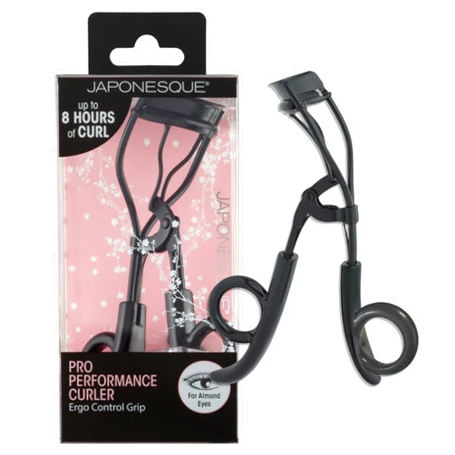 JAPONESQUE Pro Performance Lash Curler with Natural Arch for Sweeping Volume on Natural or False Lashes, Holds Curl for up to 8 Hours, Includes 1 Refill Pad