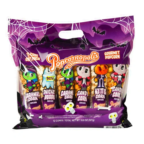 Popcornopolis Halloween Gournet Popcorn Bag (12 cones 20 oz.)