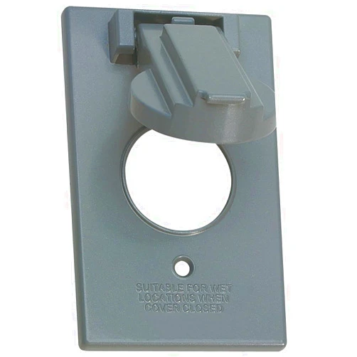 Sigma Electric Sigma Engineered Solutions, Gray 14224 1-Gang Vertical Round 15/20 Amp Receptacle Weatherproof Cover