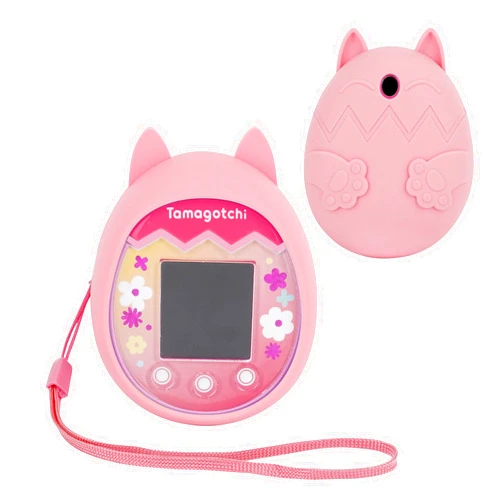 RHCOM Virtual Pet Game Machine Silicone Case Compatible with Tamagotchi Pix with Hand Strap. (Pink)