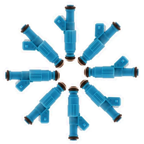 SCITOO Fuel Injectors SCITOO 8pcs 4 Hole OEM Blue 0280155715 Fuel Injector fit for Ford for Chevrolet for Dodge for Jeep for Lotus for Pontiac for Porsche