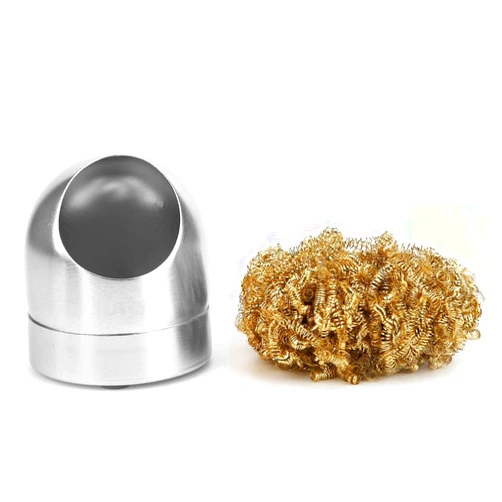 Hilitand Soldering Tip Cleaner, Solder Gun Tip Cleaner Wire Ball Soldering Iron Cleaning Ball Holder Base Stand Accessoire Soldering, Ball Holder with Steel Wire(Silver)