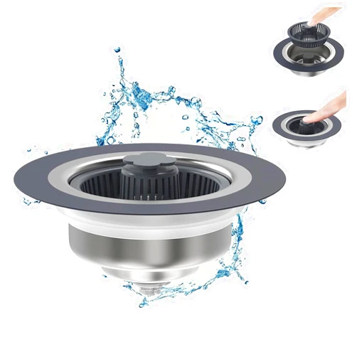 CIKTON 3 in 1 Kitchen Sink Drain Strainer Drain Stopper, Sink Drain Strainer and Kitchen Sink Stopper, Sink Strainer and Sink Stopper Can be Used to Protect Your Pipes