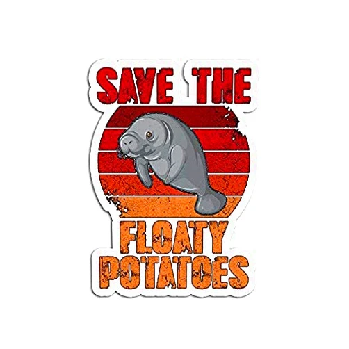 Decals Save The Floaty Potatoes Vintage Retro - Sticker Graphic - Auto, Wall, Laptop, Cell, Truck Sticker for Windows, Cars, Trucks