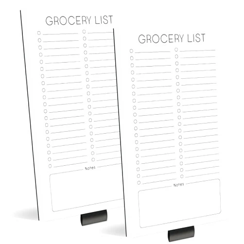 Evercio Grocery List Magnetic Notepad for Refrigerator | For Shopping Lists Minimalistic Memo Note Pad for Fridge | Office Gift for Coworkers Kitchen | 4.5x7.5 Inches, 50 Sheets