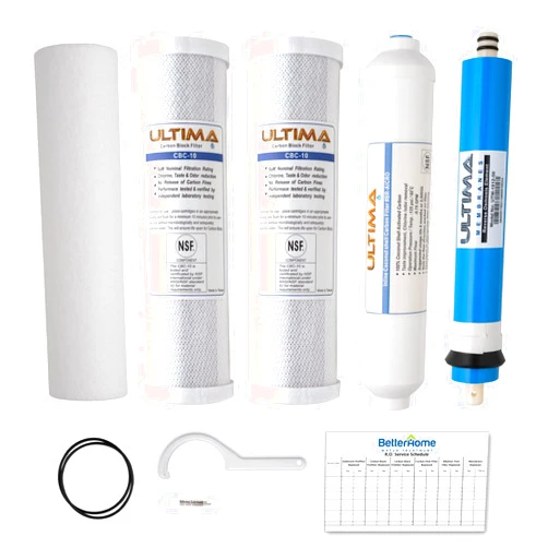 Better Home Water Treatment Ultima 7/VII 5 Stage Uinversal Under Sink Water Filter System Replacement Cartridges with a 50 GPD Reverse-Osmosis Membrane and a 1/4-Inch NPT Post Carbon Filter Kit