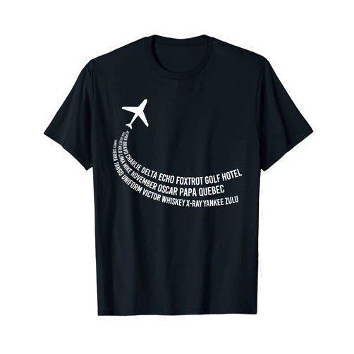 Pilot Flight Airplane Shirts 360 Phonetic Alphabet T-Shirt | Pilot Airplane Shirt T-Shirt