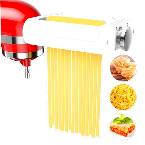 TZCYOTO Pasta Maker Machine - Electric Pasta Makers Attachment Set 3-in-1 for KitchenAid Stand Mixers Noodle Maker Kit Included Sheet Roller, Spaghetti & Fettuccine Cutter Maker Homemade Fresh Pasta
