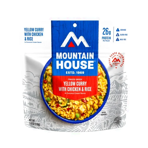 Mountain House Yellow Curry with Chicken & Rice | Freeze Dried Backpacking & Camping Food | 2 Servings | Gluten-Free