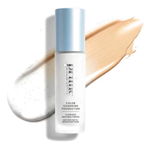 Prime Prometics Color Changing Foundation for Mature Women – Instantly Adapts to Your Skin Tone – Buildable Light-to-Medium Coverage – 12-Hour Wear – Natural Dewy Finish – Hypoallergenic