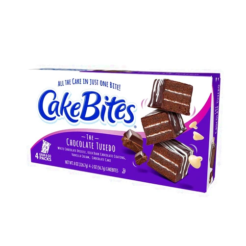 COOKIES UNITED ALWAYS FRESH The Original Cakebites by Cookies United, Grab-and-Go Bite-Sized Snack (Chocolate Tuxedo, 2 Ounce (Pack of 4)