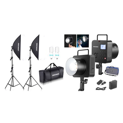 NEEWER 700W Equivalent Softbox Lighting Kit with Q4 400Ws 2.4G TTL Outdoor Studio Flash Strobe, Photography Continuous Lighting Kit for Photo Video Shooting
