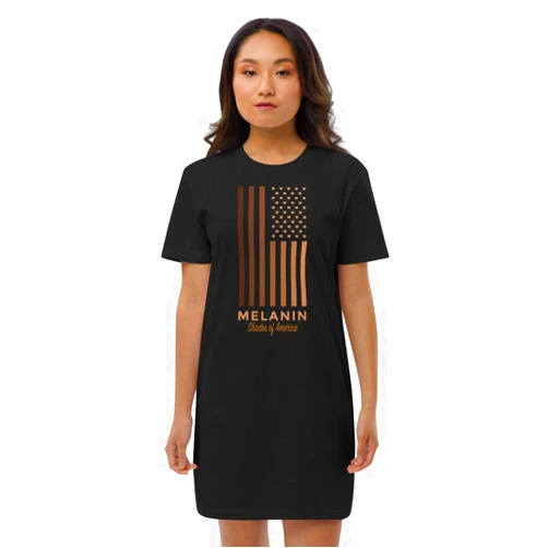 Dr. Larry D. Parker Jr. Inspires Melanin Shades of America Organic Cotton t-Shirt Dress