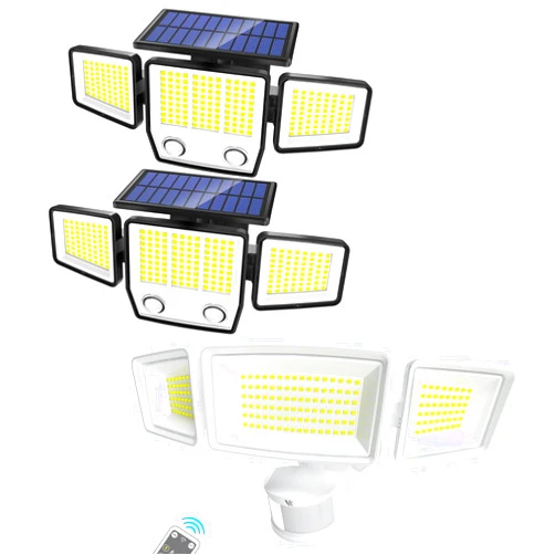VENSSTNOR 3 Heads 3 Heads Dual Sensors Motion Lights + AC Motion Sensor Flood Lights, IP65 Waterproof for Porch Yard Patio Garage, IP65 Waterproof for Porch Yard Patio Garage