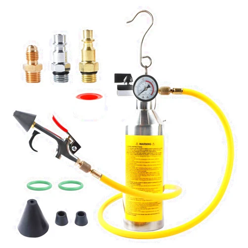 CMTOOL AC Flush Kit, Automotive Home HVAC Flush Tool, Thickened Stainless Steel Canister, Auto A/C Flushing Kit House Air Conditioning Flushing Bottle Set, for R134A R12 R22 R404 R410A System