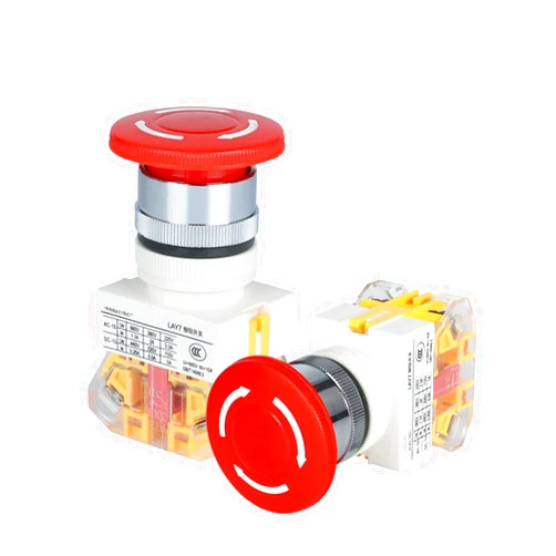 XUEFU 2pcs LAY7-11ZS LAY7 Install The 22 mm The Mushroom Head Scram Button Switch Elevator Emergency Stop Switch 10A 600V LAY37-11ZS (Color : 2pcs)