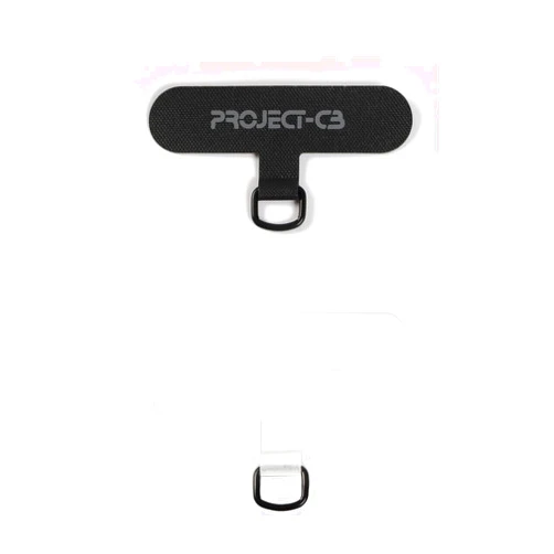 project-cb Phone Tether Tab 2 Pack,Universal Phone Lanyard Patch without Adhesive,Phone Strap Replacement Part for Cell Phone (Black&Clear)