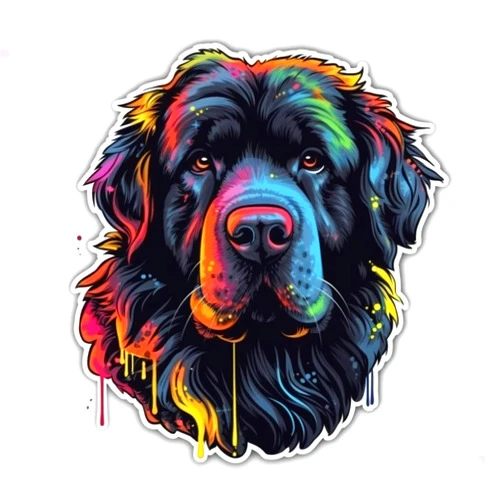 Yoonek Graphics Newfoundland Dog Vinyl Decal Sticker for Car, Laptop, Tumbler, More. #009790-6