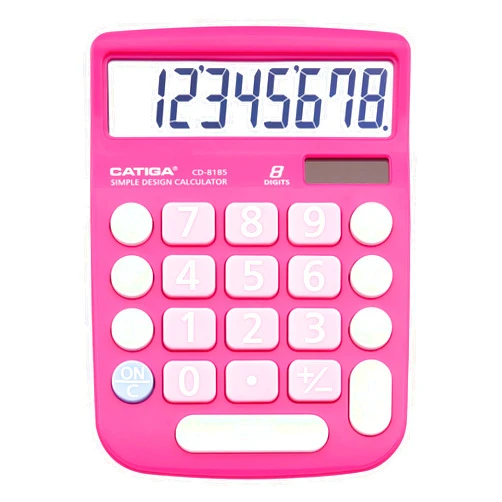 CATIGA CD-8185 Office and Home Style Calculator - 8-Digit LCD Display - Suitable for Desk and On The Move use. (Pink)