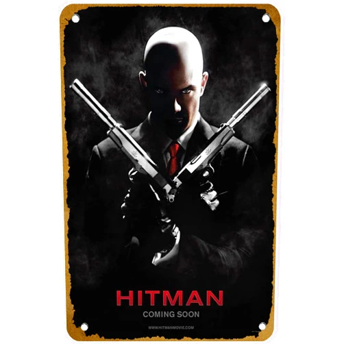 KNIOIL Hitman (#2 of 4) 2007 Poster Vintage Metal Tin sign Logo Family Club Bar Cafe Bedroom Art Wall Decoration Gift 8x12 inches