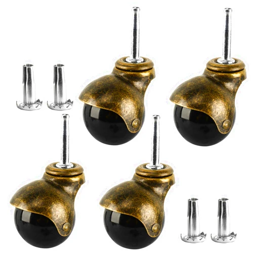 Homend 4-Pack 2-inch Antique Copper Ball Caster with 5/16