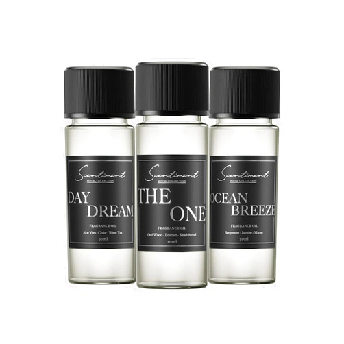 Scentiment Hotel Collection Diffuser Oils | Aromatherapy Fragrances Inspired by 5-Star Hotels | Luxurious Scents with Notes of Cardamom, Tuscan Leather, and Sandalwood (20ml, Top 3 Scents)