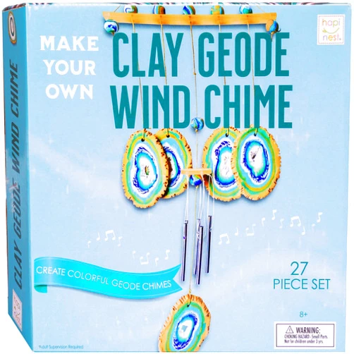 Hapinest Make Your Own Clay Geode Wind Chime Craft Kit for Kids Girls Teens, DIY Wind Chime Kit Crafting Projects for Home & Garden, Art Craft Supplies Clay Kit for Kids Ages 8 9 10 11 12 Years & Up