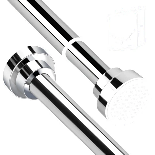 TYYCUDK Stainless Steel Extendable Shower Curtain Rod Tension Pole, including 2 Holders,Net Voile Curtains Rail,Adjustable Telescopic Rods Extendable for Kitchen Cupboard Bathroom Window(28.4 inch-51.1 inch)