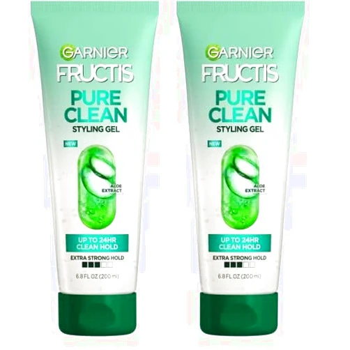 Garnier Fructis Style Pure Clean Styling Gel 6.8 Fl Oz, 1 Count, (Packaging May Vary) (Pack of 2)