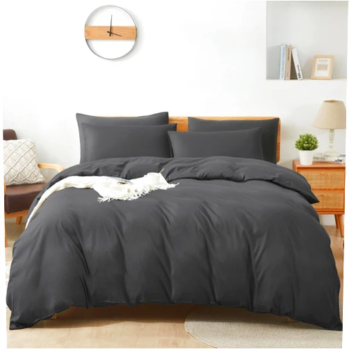 Sufdari Duvet Cover Queen Size, 3 Pieces Bedding Duvet Cover Sets, Ultra Soft and Breathable Comforter Cover Set with Zipper Closure & Corner Ties (Grey,90x90)