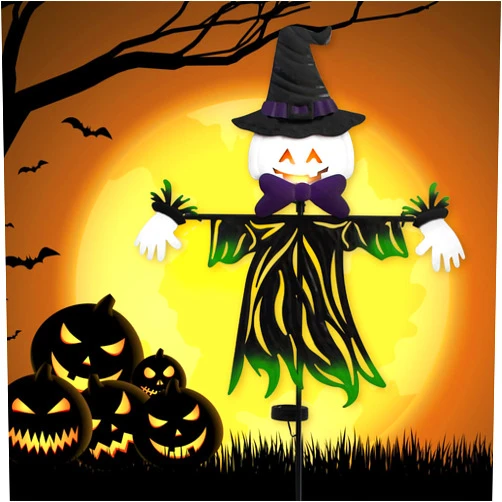 XINGTONG Solar Halloween Decorations, Scarecrow Halloween Decorations, 36