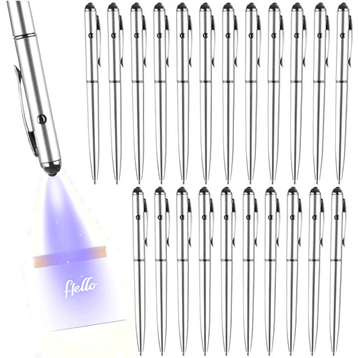 Haomian Invisible Ink Pen 30 Pcs Spy Pen with UV Light Magic Marker Pens for Secret Message and Birthday Party, Writing Secret Message for Halloween Christmas Party Bag Gift, with 30 Replaceable Pen Refills