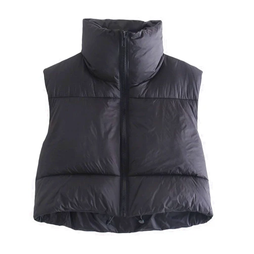 American Trends Women's Winter Crop Vest Sleeveless Puffer Vests for Women Jacket Outwear Coat